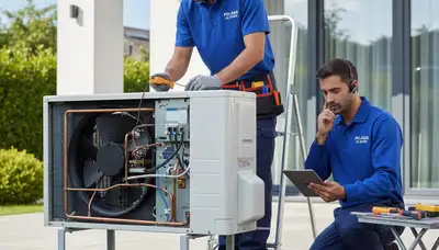 Technician performing AC repair in Canton, OH for Five Star Cooling residential service